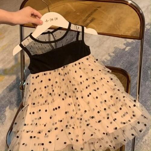 1-6Y Kids Girls Dress Summer Girls Sleeveless Chiffon Polka Dot Dress Princess Dress For Girl Children Clothing
