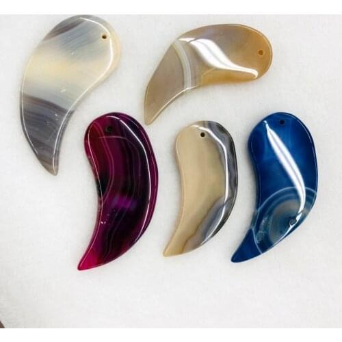 Natural Charming Agat e Chalcedony Pendant,Leaf Agat e Leaf Pendant Mixed 10pcs/lot For necklace,Approx 50mm