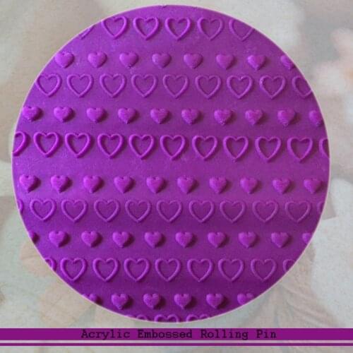 Transparent Cake Tools Heart&Love pattern Fondant Embossed Rolling Pin For Cupcake