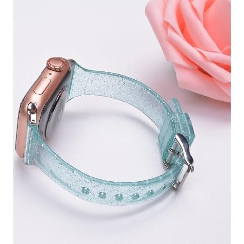 Girl Bling watchband For Apple Watch band series 6 5 4 44mm 40mm Silicone For iwatch se wristband 3 2 1 38mm 42mm belt