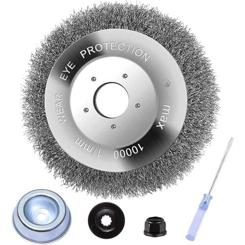 Weed Brush Cutter 150 mm x 25.4 mm Wild Weed Brush for Brush Cutter with 4 Mounting Tools Brush Cutter