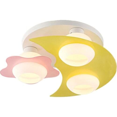 Cute 3 Lights Star Moon Children Room Ceiling Light Fashion Baby Room Ceiling Lamps Study Room Lights Lamp