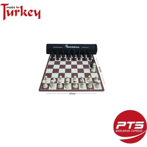 Turkish Brand Ches Game Chess Set Box Foldable Curly Mat with The Team of The Tournament Bag Easy Carry Plastic Checkers