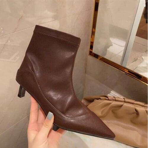 Women Shoes Snow boots Ladies Flock Warm Boots Solid Romon Middle 3cm Heel High Martin casual Hairy Side Boots