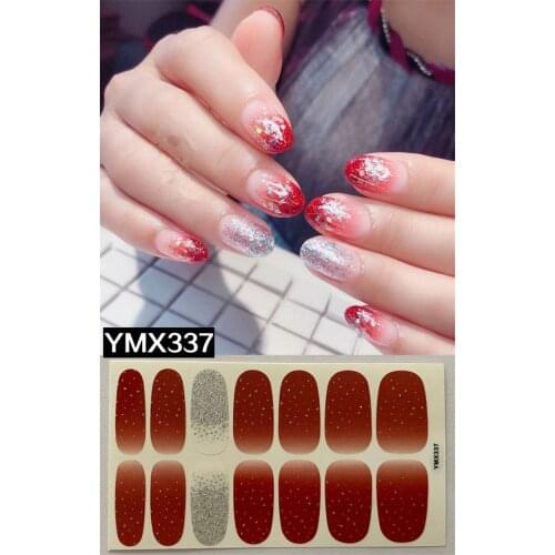 1 Sheet Full Cover DIY Nail Sticker Adhesive Wraps Decals Gradient Color Shiny Beauty Art Tips Manicure Fashion Decorations