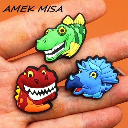 1pcs Original Cartoon Dinosaurs PVC Shoe Charms Accessories fit Shoes Bracelets Bands Croc JIBZ Shoe Buckle Ormaments Gifts U117