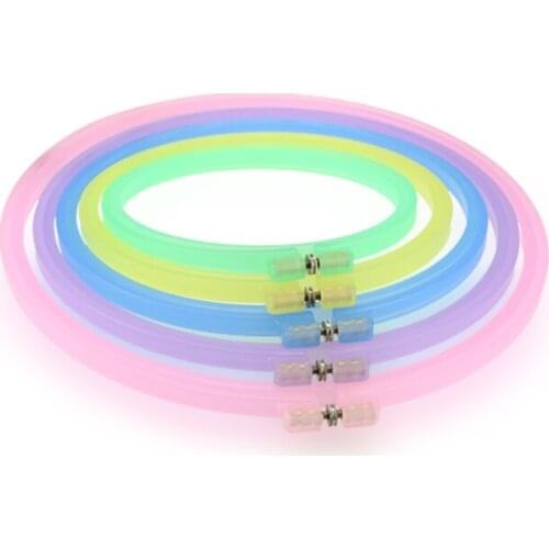 24 cm 1 pcs big adjustable plastic hoop Random fruit color embroidery circle bead cross stitch rembroidery handcraft DIY craft