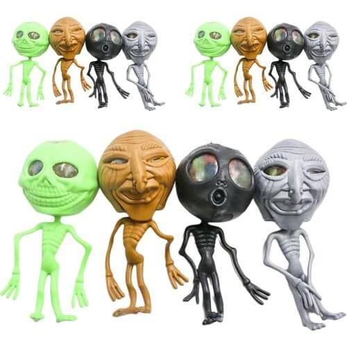 12pcs Decompress Vent Toys Luminous Alien Antistress Relieve Gadget Toys Squeeze Soft Cute Funny Jokes Prank Gift For Adult Kids