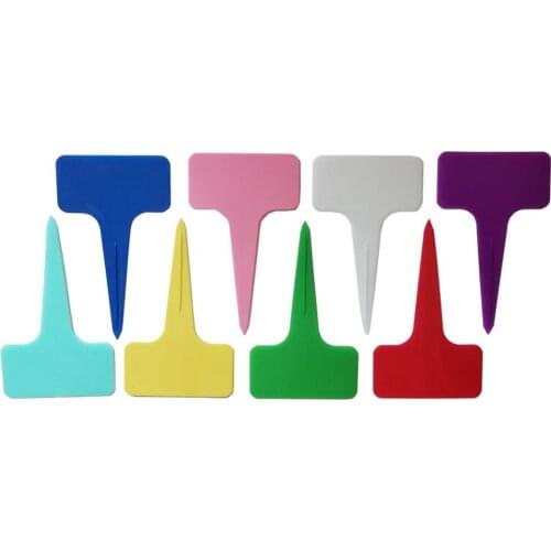 16Pcs Plastic T-type Garden Plant Labels Gardening Flower Tags Greenhouse Nursery Seedling Tray Markers Mix Colors