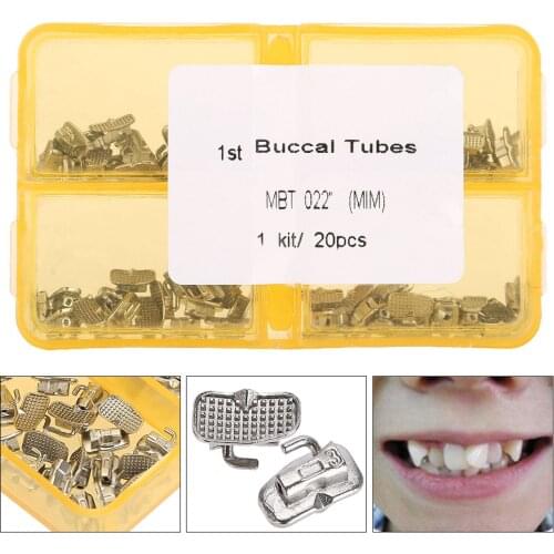 20Set/Bag Dental Orthodontic Tube Stainless Steel 1st Molar Roth Single Buccal Tube Smooth Surface Does Not Damage Oral Mucosa