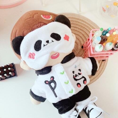 20cm PP cotton Replaceable clothes Doll panda Satchel pants Sean Xiao Clothes Childrens Christmas gifts