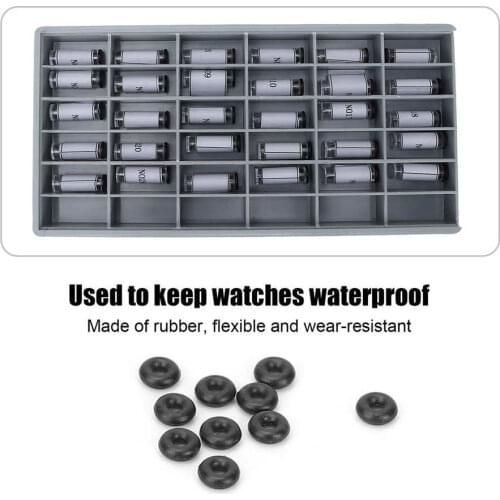 Watch box Watch Holder AR‑607‑0.3x0.75mm Flexible Rubber Watch Crown O‑Ring Watch Waterproof Seals Accessory Black for