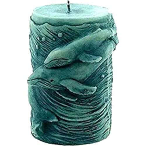 3D Whale Roman Column Silicone Mold DIY Aromatherapy Candle Mold Epoxy Mould 87HA