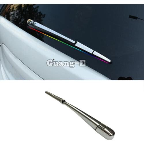 For Nissan Leaf 2017 2018 2019 2020 Car Body Detector Trim ABS Chrome Rear Glass Wiper Nozzle Cover Tail Window Frame 4pcs