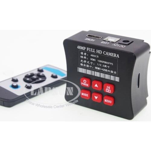 48MP 1080P 1/2.3" FULL HD HDMI USB Industry Microscope Video Camera 120X 180X C-Mount Lens Stand Set For Mobile PCB SMT Repair
