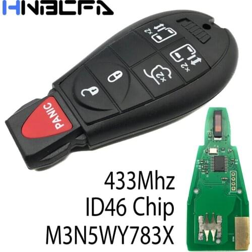 5+1/6 Buttons 433 MHz ID46 Electronic Chip Remote Control Key shell For Chrysler 300c Town Country Jeep Commander M3N5WY783X