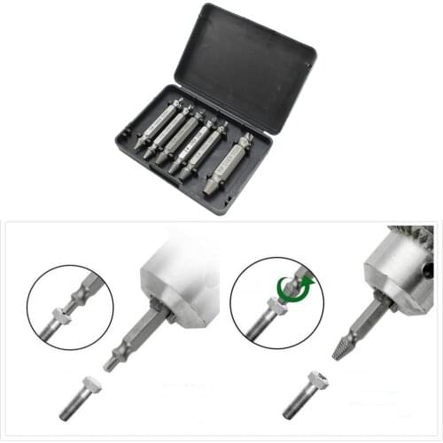 6pcs Damaged Screw Extractor Drill Bit Set Stripped Broken Screw Bolt Remover Extractor Easily Take Out Demolition Tools