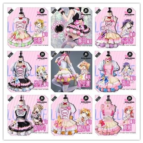 Anime Lovelive Arcade Game Double Tail Yazawa Nico Tojo Eli Umi Nico Cat Girl Cute Outfit All Members Halloween Cosplay Costume