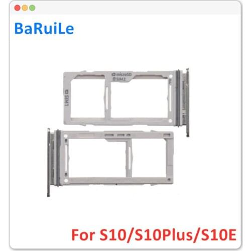 BaRuiLe 10pcs SD Card Holder For Samsung Galaxy S10 Plus S10+ S10E Note 10 plus Dual & Single Sim Card Tray Holder Slot Adapter