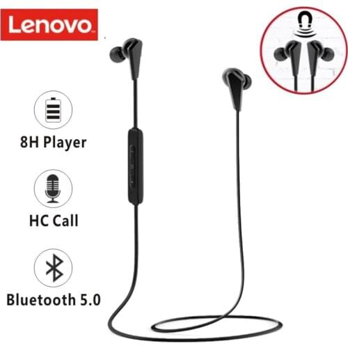 Lenovo HE01 Bluetooth 5.0 Neckband Wireless Earphones Stereo Sports Magnetic Bluetooth Headset Sports Running Waterproof Headset