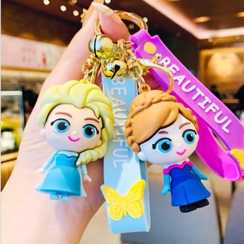Disney Frozen Elsa Anna Princess keychain keyring Toy Story Anime Figures Keychain Girls Gift kids Toys
