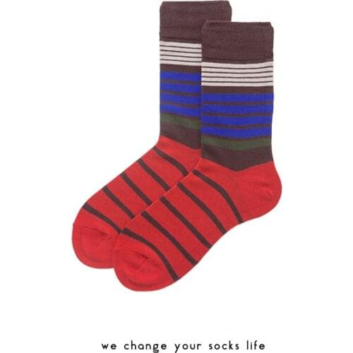 Charlie Campp 2018 New Hit Color Stripes Personality Wild Series Hip hop Different Couple Mens Socks HY1020