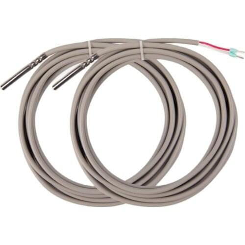 NTC10K Temperature Sensor 2 Pieces SUS316L Probe 3 Meters Cable 2 Wire with PVC Coated Probe 50mm*5mm Length*Dia. 105 Centigrade