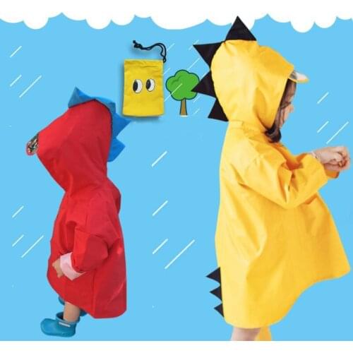 Children Dinosaur Baby Raincoat Kindergarten Childrens Large Class Poncho Child Childrens Poncho Spring and Autumn 2-6 Years
