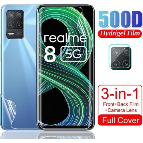 For OPPO Realme 8 5G Soft Hydrogel Screen Protector Camera Lens Front Back Protective Film Not Glass GT Neo Narzo 30 Pro C21 V13