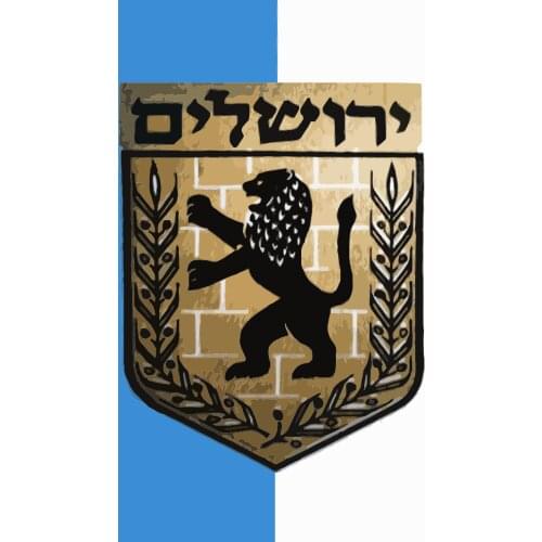 Israel Jerusalem Lion Flag 4x4FT 120x120cm Polyester Double Stitched High Quality Banner