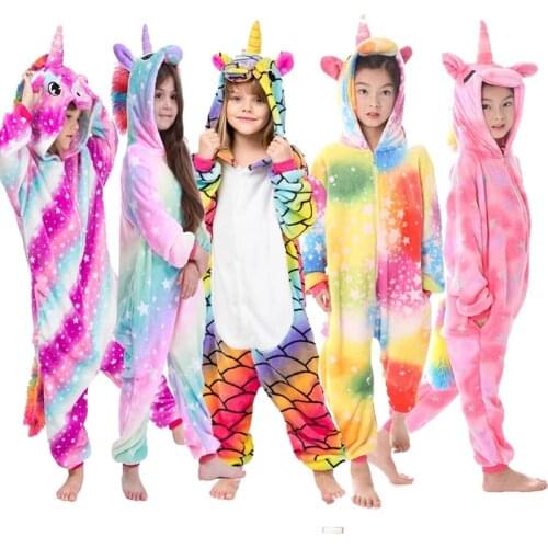 Dinosaur Pajamas Girls Boys Children Kigurumi Panda Onesie Winter Hoodie Sleepwear Kids Animal Jumpsuit Cosplay Pajama Pijamas