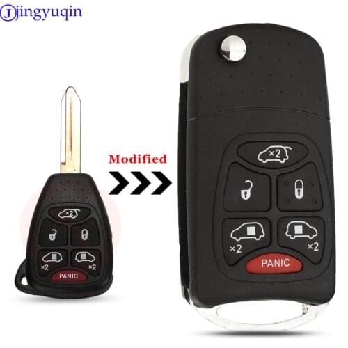 6 Buttons Flip folding Remote Key Case Shell for Chrysler Town Country for Dodge Grand Caravan for Jeep Key Shell Replacement