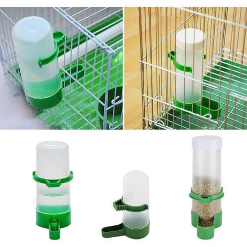 Bird Feeder Cage Hanging Water Bottle Plastic Bird Food Dispenser Parrot Water Bottle for Pets Bird Water Drinker Feeder