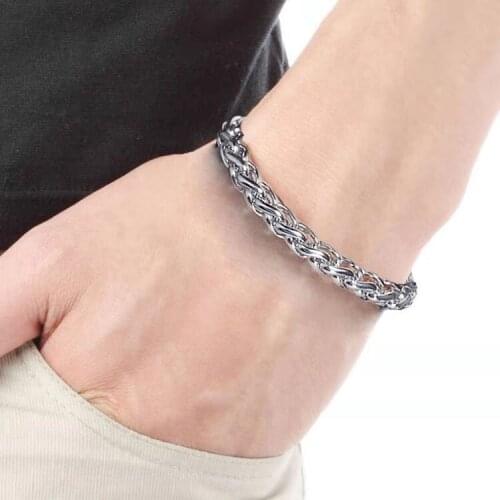 Chunky Cuban Chain Mens Bracelet Stainless Steel Hip-hop Jewelry Women Men Punk Rock Hand Pulsera Hombre BFF