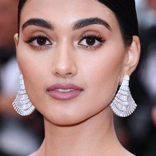 Missvikki Shiny Delicate Pendant Drop Earrings Jewelry for Women Bridal Wedding Girl Daily Super Ladies Gift High Quality 2020