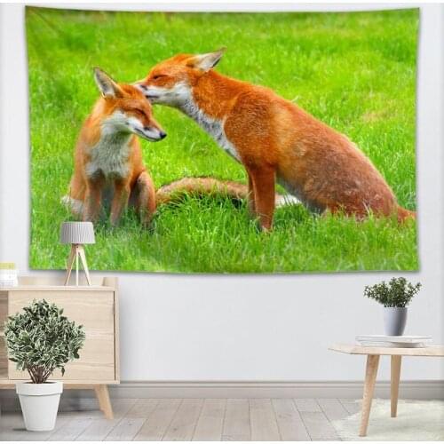 Funy Fox Wall Tapestry 3D Printing Custom Your Pattern Yoga/Office/Sofa Tapestry Bedspread For Kids Room College Dorm Decoration