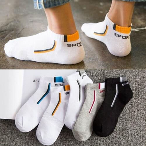 5 Pairs Men Socks Breathable Mesh Short Sports Socks Summer Autumn Cotton Sports Socks Absorb Sweat Ankle Socks Set Meias
