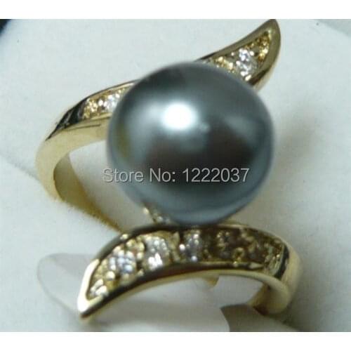 New 6color brown/black/pink/gray shell pearl/red coral/ Ring size 7-9
