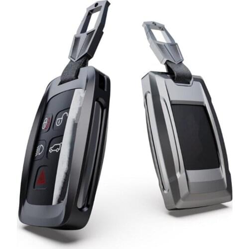 New Metal Car Key Case For Land Rover LR4 LR2 Discovery Rang Rover Sport Evoque 5 Buttons Smart Remote Fob Cover Auto Keychain