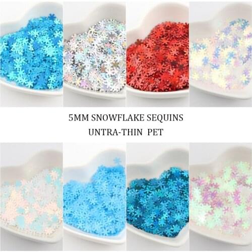 Paillettes 5mm Artificial Snowflakes Sequins Nail Art Glitter Sequin for Home Wedding Birthday Christmas Crafts Decor Xmas