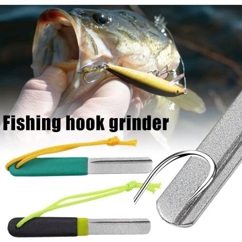 Portable Outdoor Double Groove Fishing Hook Sharpening Hone Fishing Grinding Hook Sharpener Tool Fishing Tools Accessories