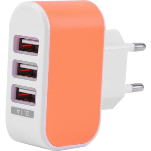 Dropshipping Triple USB Port Wall Home Travel AC Power Adapter 3.1A EU Plug Hot Selling LED Triple USB Ports Wall Charger