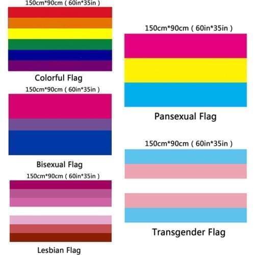 Rainbow Flag 3x5 FT 90x150cm Polyester Lesbian Gay Pride LGBT For Decoration