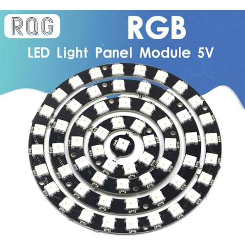 RGB LED Ring 1Bit 8Bit 12Bit 16Bit 24Bit WS2812 5050 RGB LED + Integrated Drivers Built-in full-color actuate lights Round