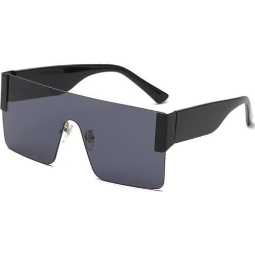 New unisex fashion big frame square one-piece sunglasses trend personality sunglasses women street driving glasses men