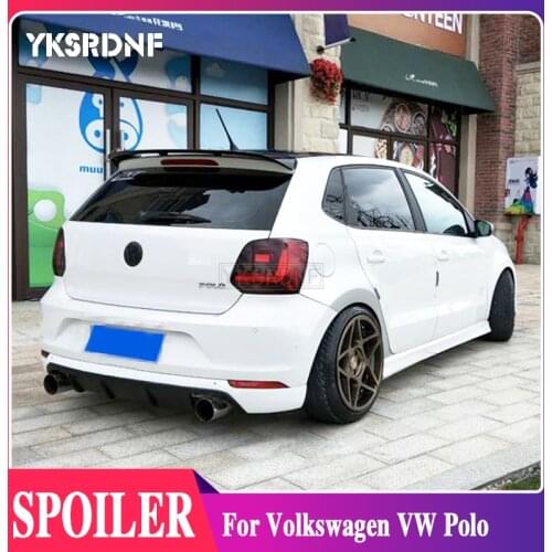 For Volkswagen VW Polo Spoiler 2011 2012 2013 2014 2015 Car Tail Wing Decoration ABS Plastic Unpainted Rear Trunk Roof Spoiler