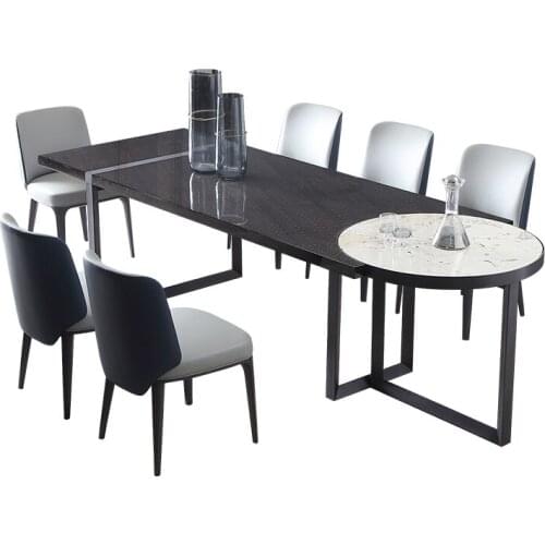 Light luxury marble rectangular dining table dining table square shape dining table chair combination modern furniture