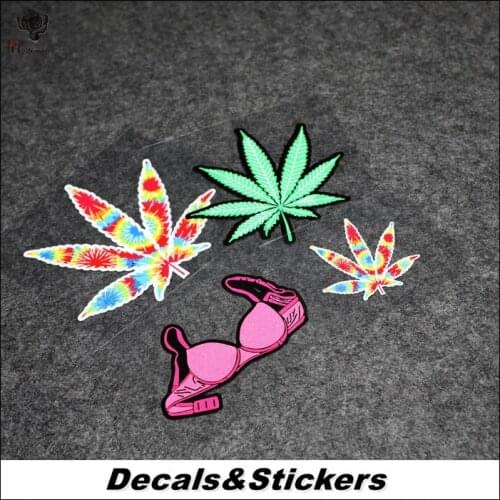 NO.L114 Colorful Maple leaf 3M Reflective Modified Stickers Car Helmet Waterproof MOTO GP Decals Racing Motorcycle