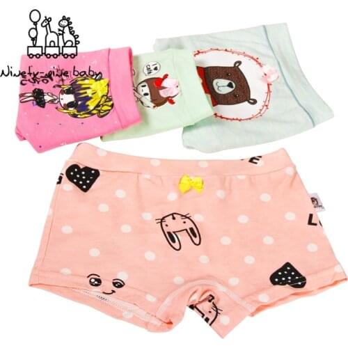 Cute Girls Boxer Kids Cotton Underwear Teenage Girls Panties Kids Casual Briefs Children Underpants For 2-16Y Female Underwear
