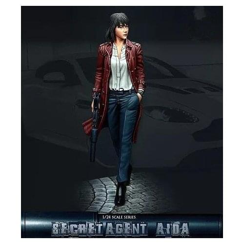 1/24 scale 75mm female agent Resin Model Kit Model figure Free Shipping
